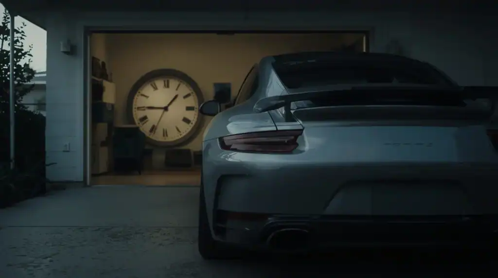 Car parked in garage resting for one hour before battery voltage test